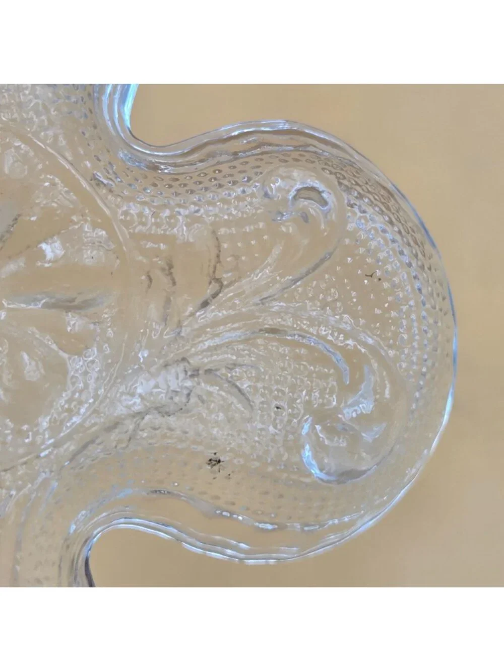 Tiara Indiana Glass Sandwich Clear Club Shamrock Dish Set of 3 Vintage